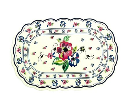 X Platzdeckchen Mit Blumen Abwaschbar Oval Platzmatte Tischset