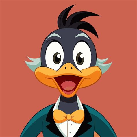 Premium Vector A Cartoon Of A Duck Wearing A Tuxedo And Bow Tie