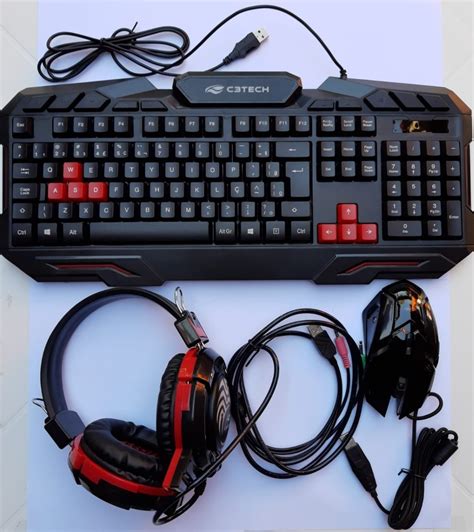 Kit Gamer Teclado Mouse Fone Gk 100bk C3tech Mercado Livre