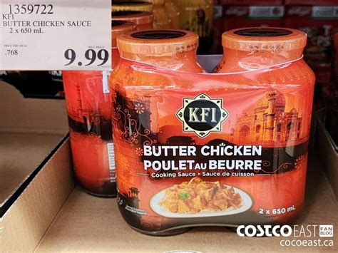 1359722 Kfi Butter Chicken Sauce 2 X 650 Ml 9 99 Costco East Fan Blog