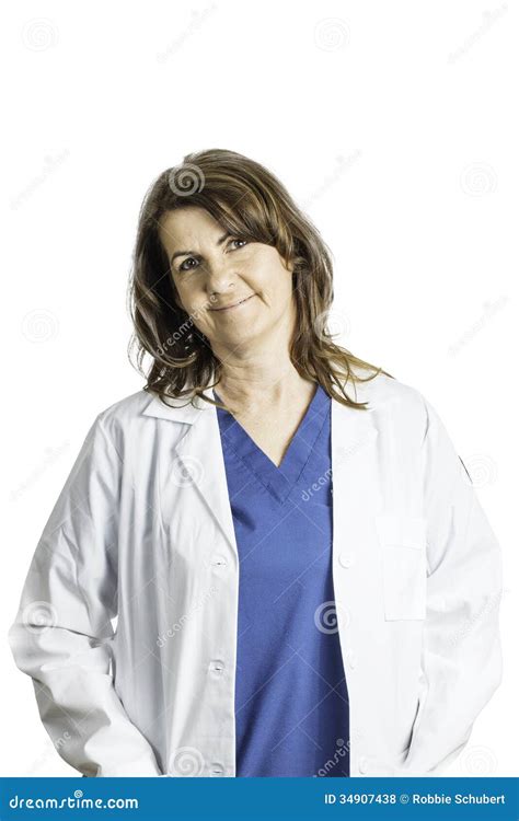 Female Doctor Wearing A Lab Coat Stock Photo Image Of Laboratory