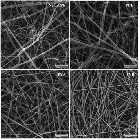 Sem Images Of Nylon Pcl Pva And Pvb Nanofiber Scent Carriers