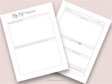 Blog Post Planner Canva Template Graphic by Island Tulip Designs Co ...