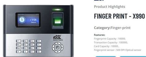 Essl X Finger Card Base Attendance Machine At Best Price In Pune