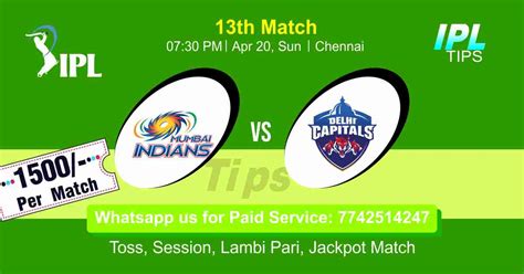 Delhi Capitals Vs Mumbai Indians Th Ipl T Match Prediction Who Will