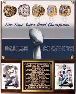 Dallas Cowboys 5-Time Super Bowl Champions Rings of Honor Photo Card Plaque | eBay