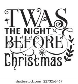 Twas Night Before Christmas Card Template Stock Vector (Royalty Free ...