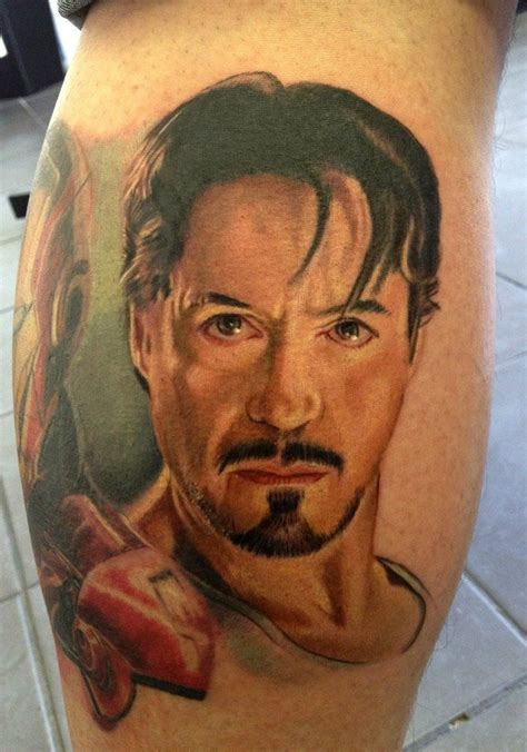 Robert Downey Jr As Iron Man By Kelvin Slack Black Heart Tattoo