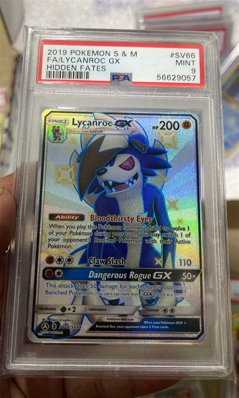 2019 Pokemon Hidden Fates Lycanroc GX SV66 PSA 9 Hobbies Toys Toys