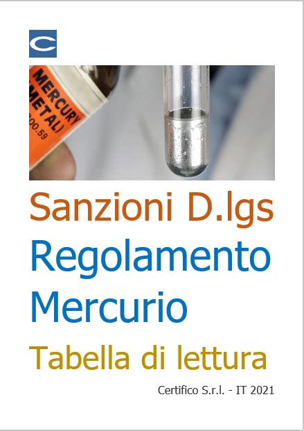 Sanzioni D Lgs N 189 2021 Regolamento Mercurio UE 2017 852