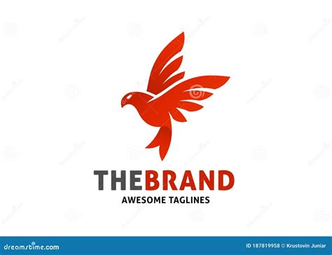 Flying Red Bird Vector Logo Template Stock Vector Illustration Of