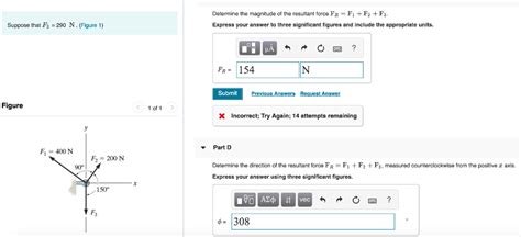 Solved Determine The Magnitude Of The Resultant Force Fr