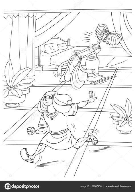 Joseph And Potiphar Coloring Page