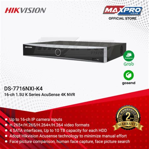 Jual Ds Nxi K Hikvision Nvr Ch Acusense K Face Capture Slot