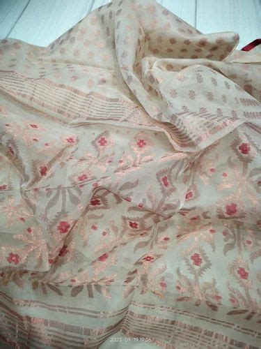 Handloom Pure Muslin Silk Sarees 5 5 Mtr Without Blouse Piece At Rs