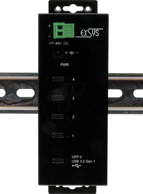 Exsys Ex Hmvs Usb X C Port Industrial Hub Kv Eds Din Rail