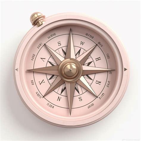 Premium Photo A Close Up Of A Pink Compass With A Gold Handle Generative Ai