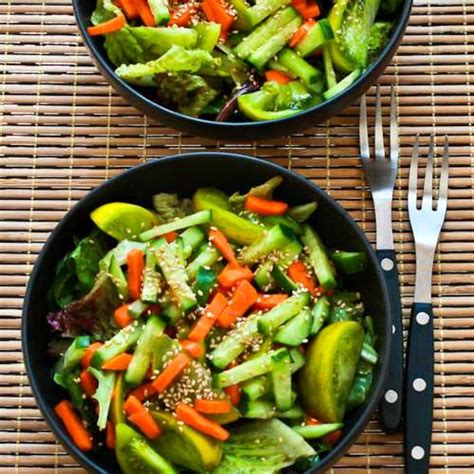 Asian Green Salad With Soy Sesame Dressing Kalyns Kitchen