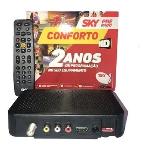 Receptor Sky Sh01 100 Pre Pago Conforto Livre 2 Anos Novo