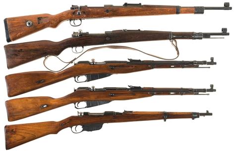 Five European Military Bolt Action Rifles A Dou44 Code Mauser Rifle