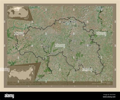 belgorod region  russia high resolution satellite map locations  names  major cities