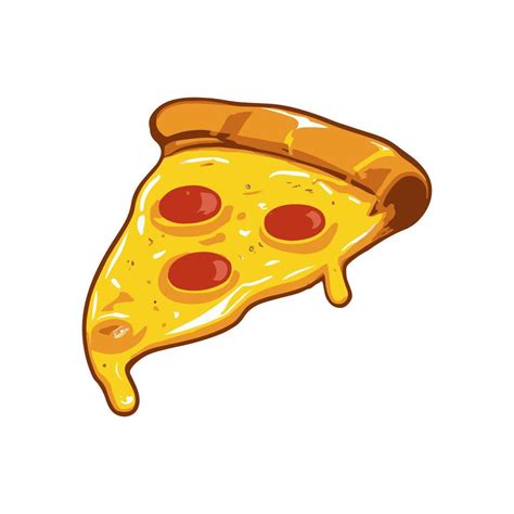 Pizza Slice With Dripping Cheese Vector Illustration Vector