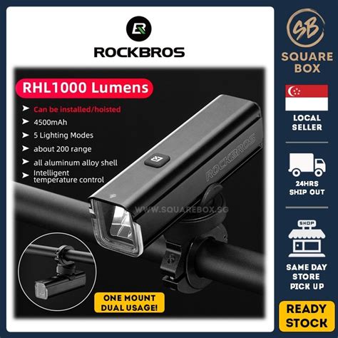 Rockbros RHL1000 Bicycle Light Dual Use Front Hoisting Headlights 1000