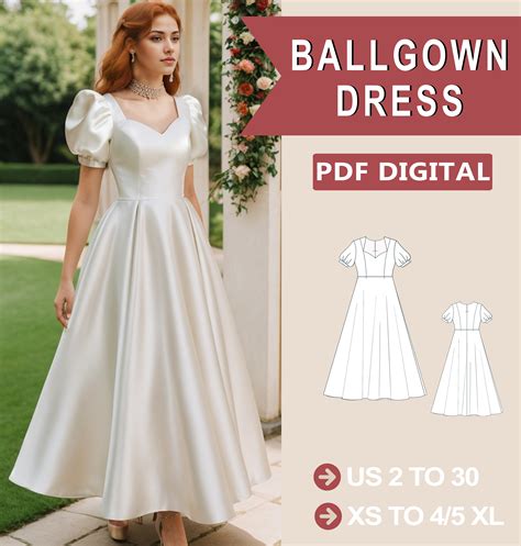 Ball Gown Pattern Prom Dress Sewing Pattern Evening Gown Pattern