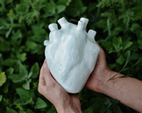 Large Ceramic Anatomical Heart Heart Vase Medical T Etsy