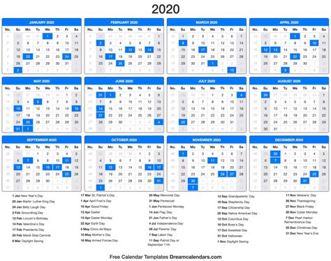 Printable Calendar With Day Count – Calendar Template 2023