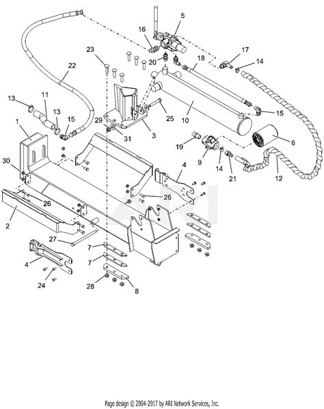 Ariens 917011 015000 22 Ton Log Splitter Parts Diagram For Beam