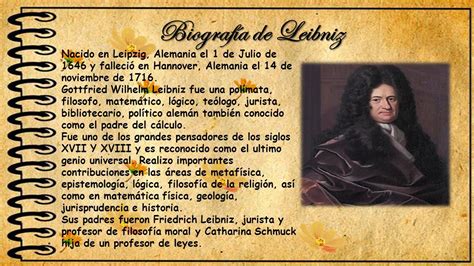 Biograf A De Leibniz Nacido En Leipzig Alemania El De Julio De