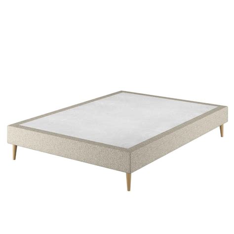 Sommier Tapissier Calla Deco Beige 140x200 Cm Cadre Et Lattes