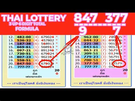 1 3 2025 Thai Lottery 3 6 Total Formula By Informationboxticket