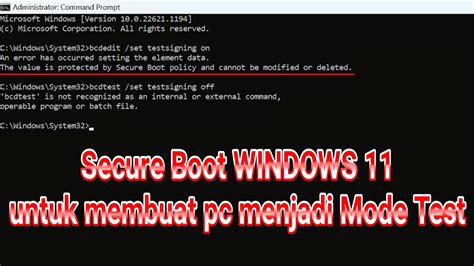 Bcdedit The Value Is Protected By Secure Boot Policy And Cannot Be Modified Or Deleted In