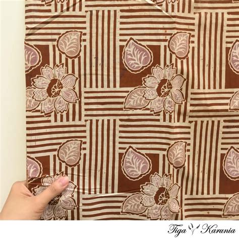 Jual Kain Batik Cap Solo Motif Pagar Bunga Coklat Earth Tone 100