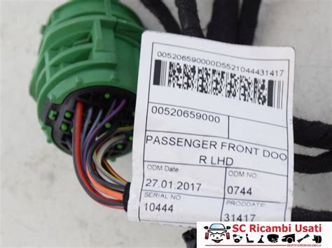 Cablaggio Porta Anteriore Destra Fiat 500l 52065900 SC Ricambi Usati