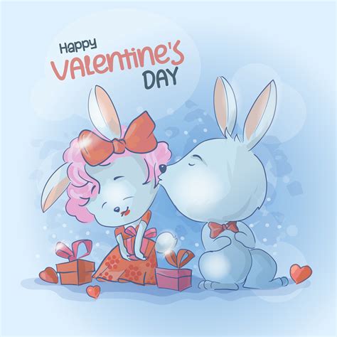 A couple of bunnies kissing 834786 Vector Art at Vecteezy