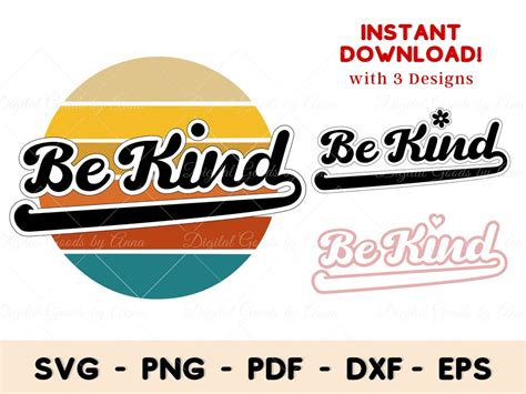 Be Kind Svg Retro Be Kind Shirt Svg Files Png Files - Etsy