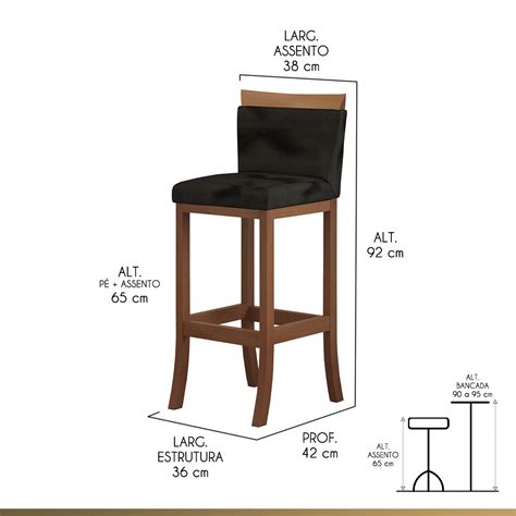 Comprar Banqueta M Dia Encosto Estofado X Cm Paris Madeira Maci A