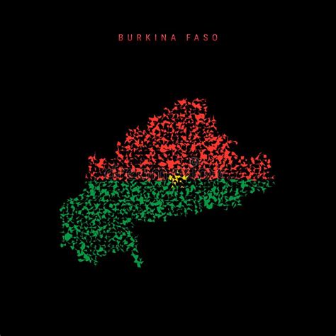 Burkina Faso Flag Map, Chaotic Particles Pattern in the Burkina Faso ...