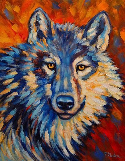 Acrylic Wolf Painting - Painting Photos