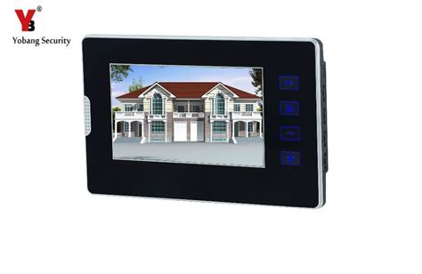 Yobangsecurity Black 7 Inch Color Tft Lcd Screen Monitor Doorbell Intercom Entry System Unlock