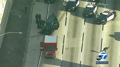 Stolen Hearse Found After Pursuit Crash On 110 Freeway In Los Angeles