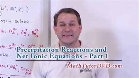 Lesson 15 Precipitation Reactions And Net Ionic Equations Part 1