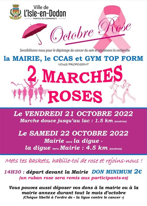 Octobre Rose Marche Tout Public L ISLE EN DODON