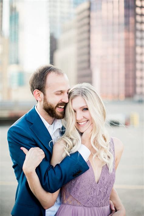 Downtown Dallas Rooftop Engagement Photos Lucy Struve