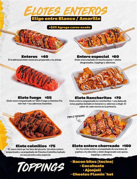 Carta Del Restaurante Elotes Galaxia Apodaca