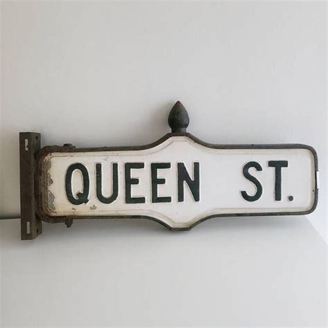 Vintage Queen Street Sign Toronto Black and White Acorn | Etsy Canada