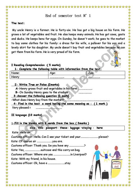 Th Form Test N Esl Worksheet By Ben